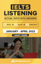کتاب آیلتس لیسنینگ اکچوال تست ژانویه تا آپریل  IELTS Listening Recent Actual Tests (January-April 2022)