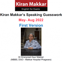 کتاب زبان کیران ماکار اسپیکینگ  Kiran Makkar s Speaking Guesswork May Aug 2022 First Version