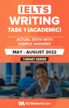 کتاب آیلتس رایتینگ آکادمیک اکچوال تست می تا اگست IELTS Writing Task 1 (Academic) Actual Test with Sample Answers (May – August 2