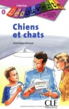 کتاب داستان دو زبانه فرانسه فارسی سگها و گربه ها lecture en francais facile chiens et chats niveau intro +cd audio