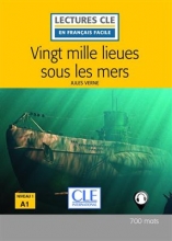 کتاب داستان فرانسوی بیست هزار لیگ زیر دریا Vingt mille lieues sous les mers - Niveau 1 / A1 2eme edition